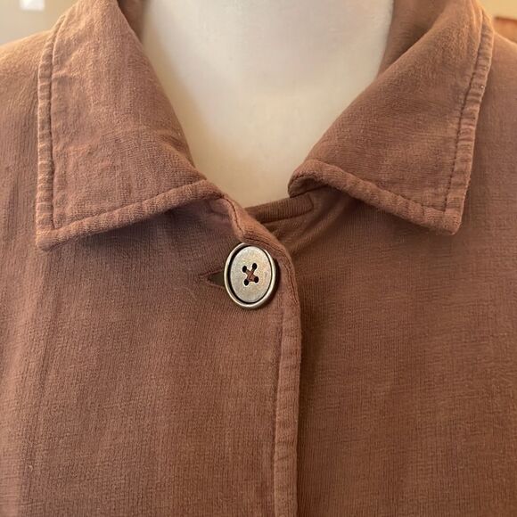 Fresh Produce Brown Button Front Jacket - M - Picture 3 of 8
